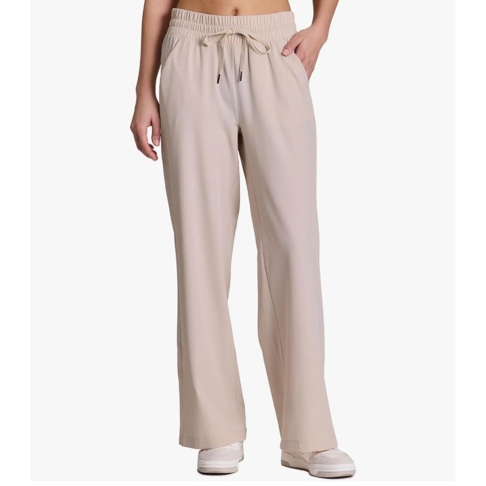 Zenana‎ Small Oatmeal Beige Wide Leg Drawstring Waist Casual Pants